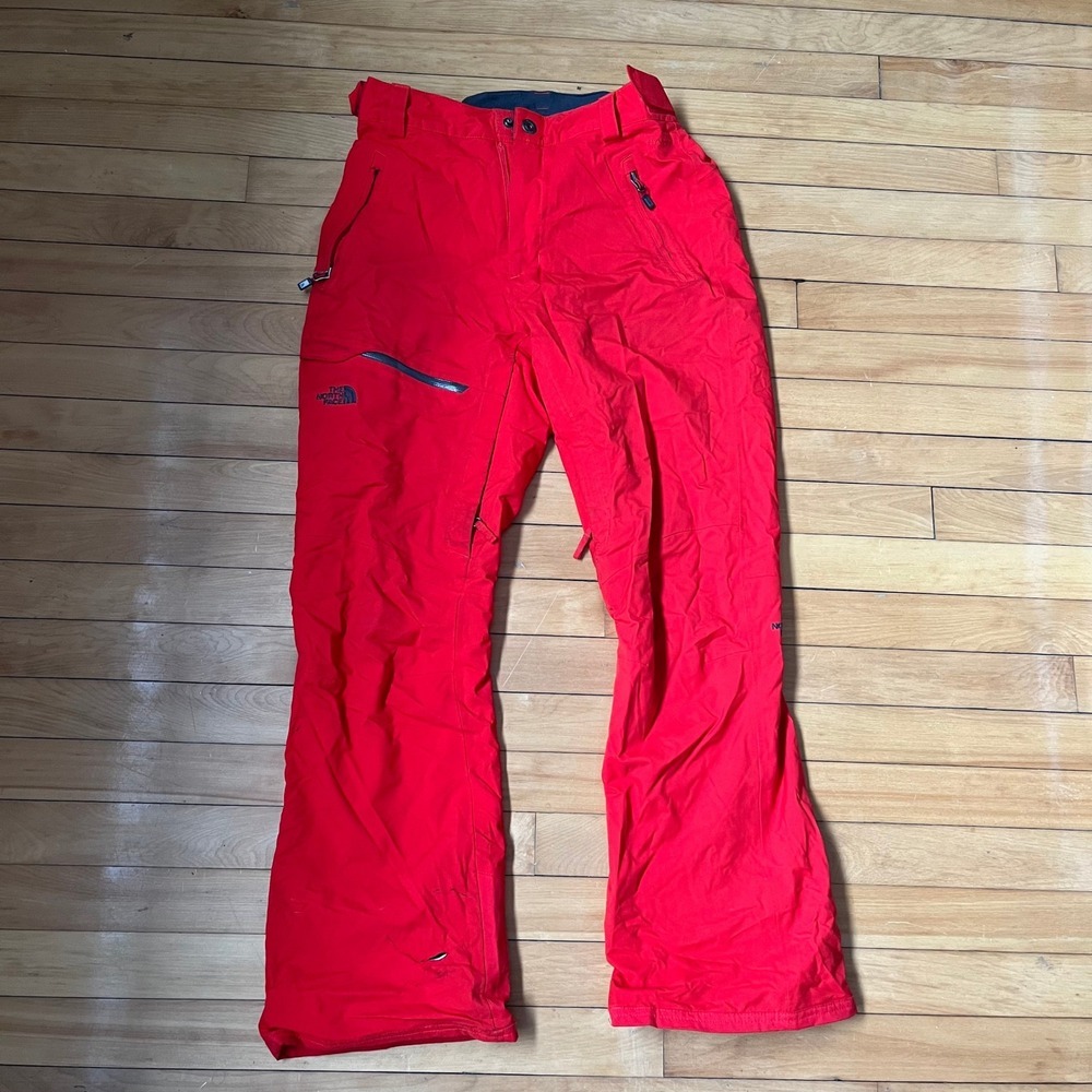 The North Face HyVent Red Insulated Ski Snowboard Pants Mens Medium Waterproof